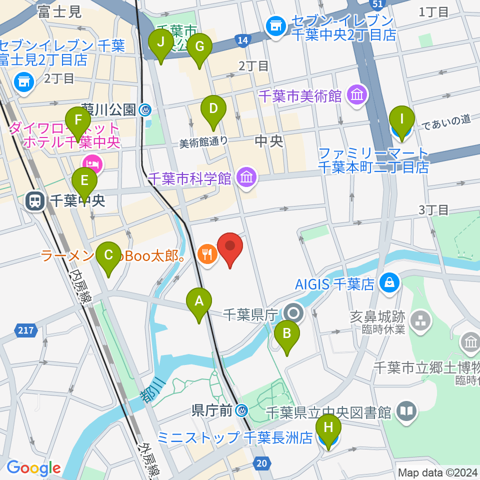 千葉県教育会館周辺のコンビニエンスストア一覧地図