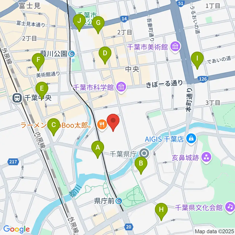 千葉県教育会館周辺のコンビニエンスストア一覧地図