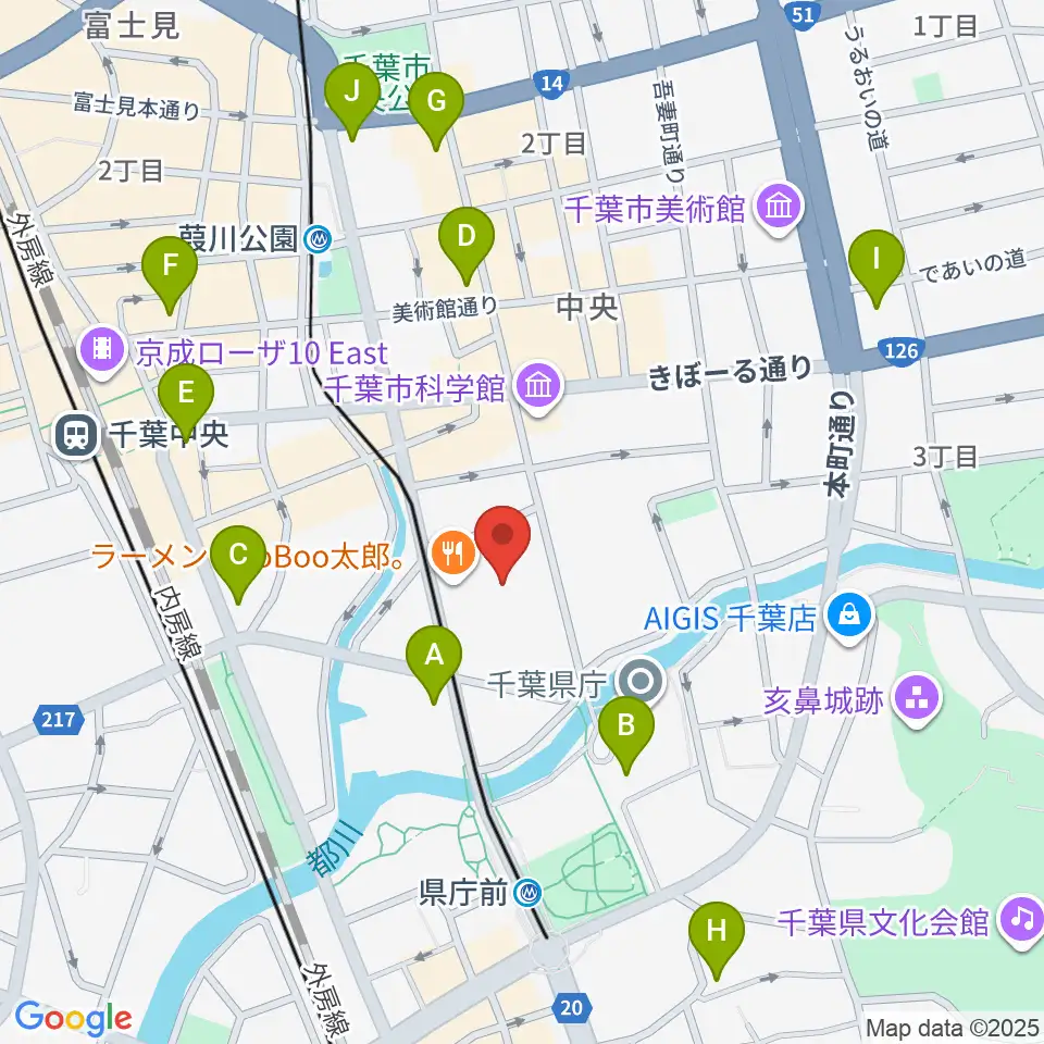 千葉県教育会館周辺のコンビニエンスストア一覧地図