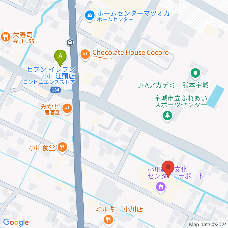 小川総合文化センター ラポート周辺のコンビニエンスストア一覧地図