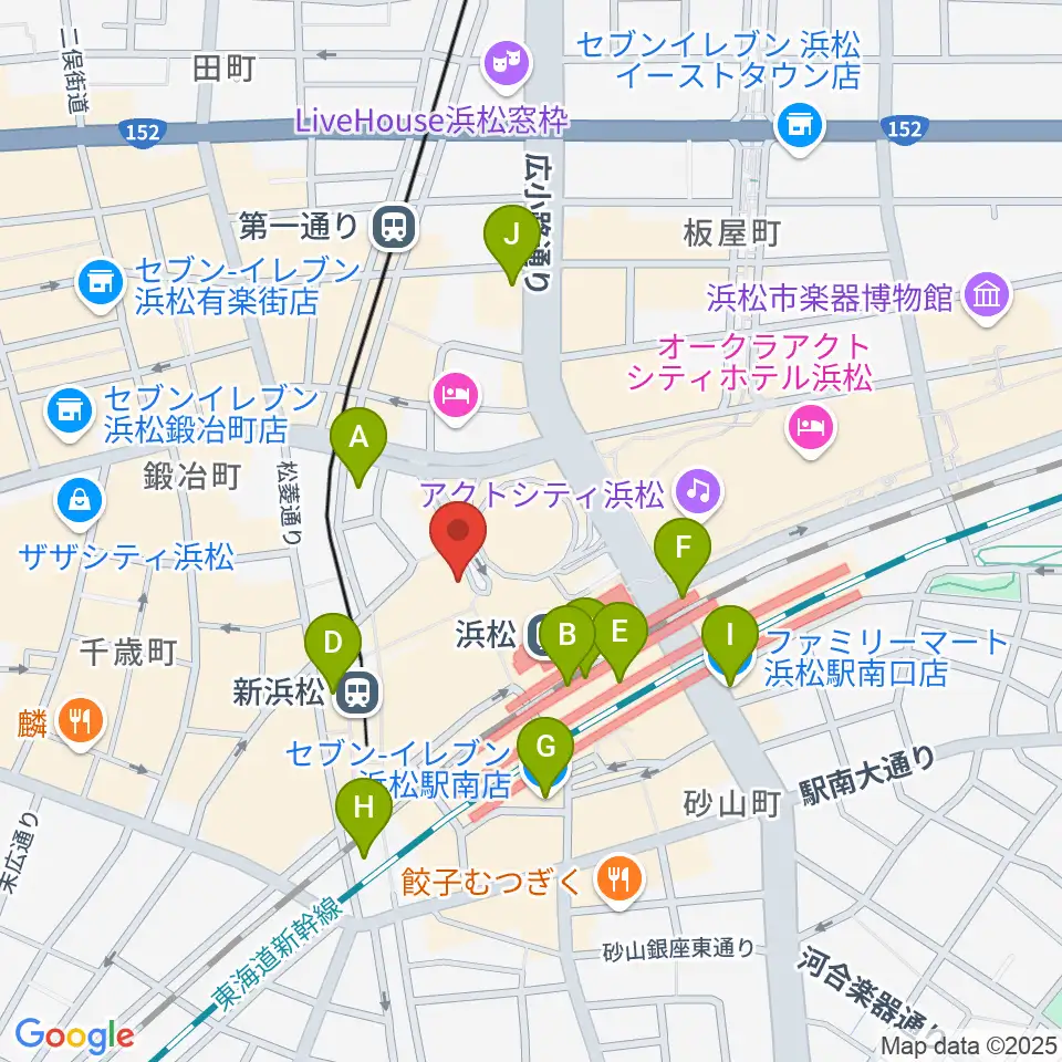 えんてつホール周辺のコンビニエンスストア一覧地図