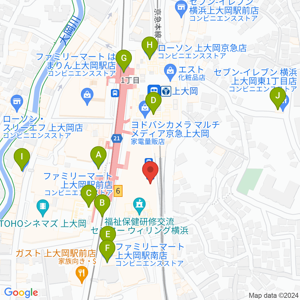 港南区民文化センター ひまわりの郷周辺のコンビニエンスストア一覧地図