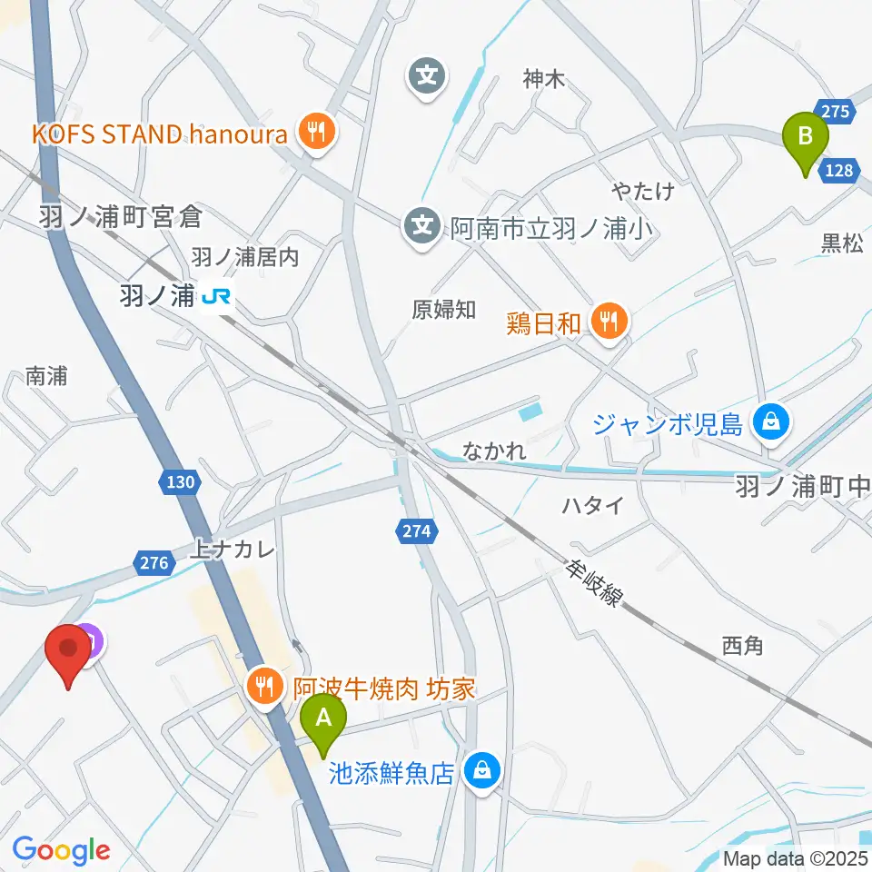 コスモホール（阿南市情報文化センター）周辺のコンビニエンスストア一覧地図
