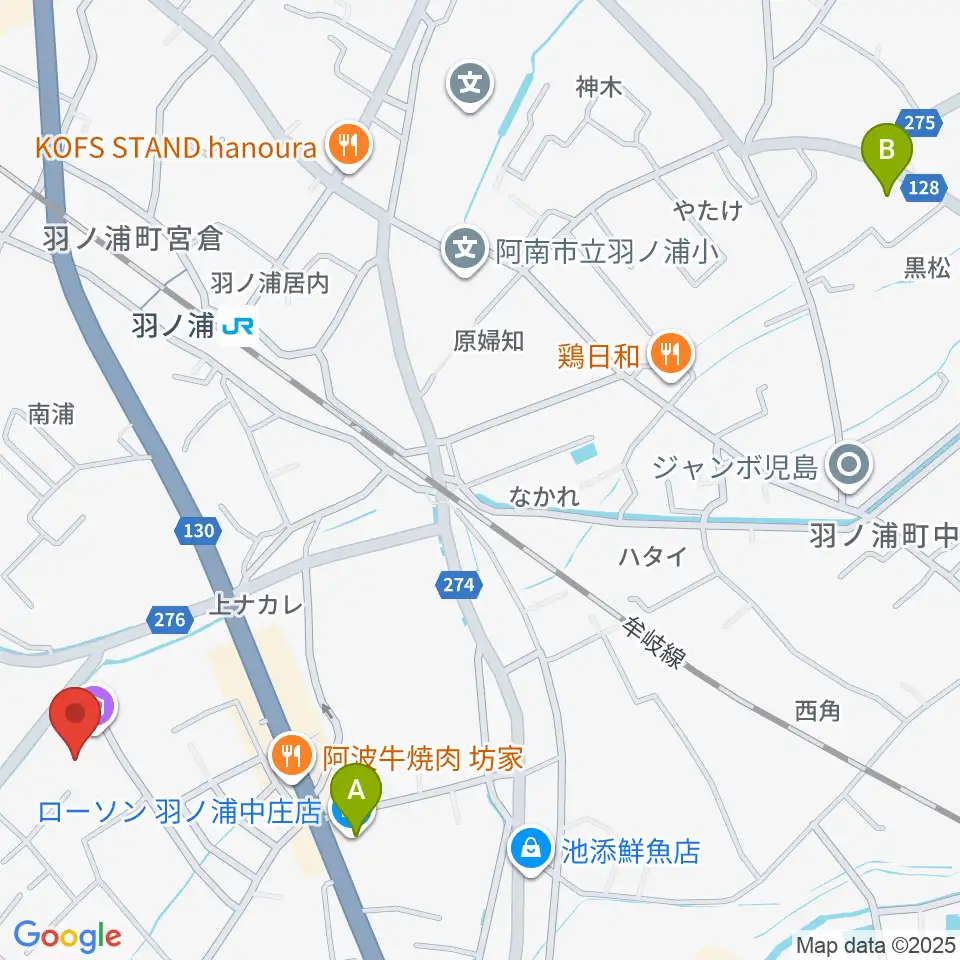 コスモホール(阿南市情報文化センター)周辺のコンビニエンスストア一覧地図