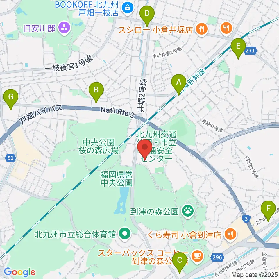 北九州パレス周辺のコンビニエンスストア一覧地図