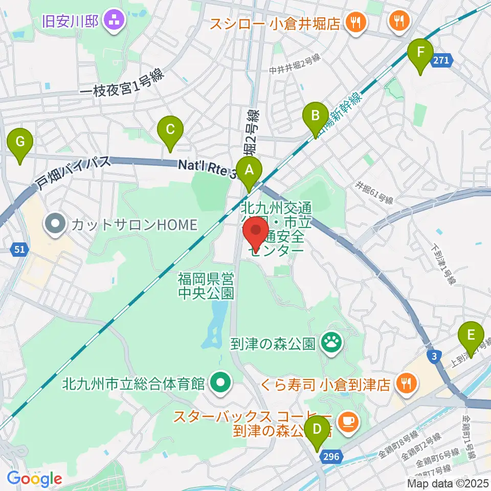 北九州パレス周辺のコンビニエンスストア一覧地図