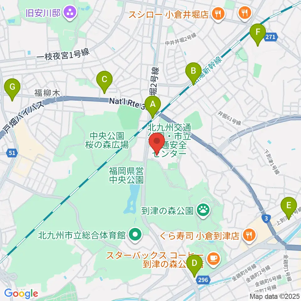 北九州パレス周辺のコンビニエンスストア一覧地図