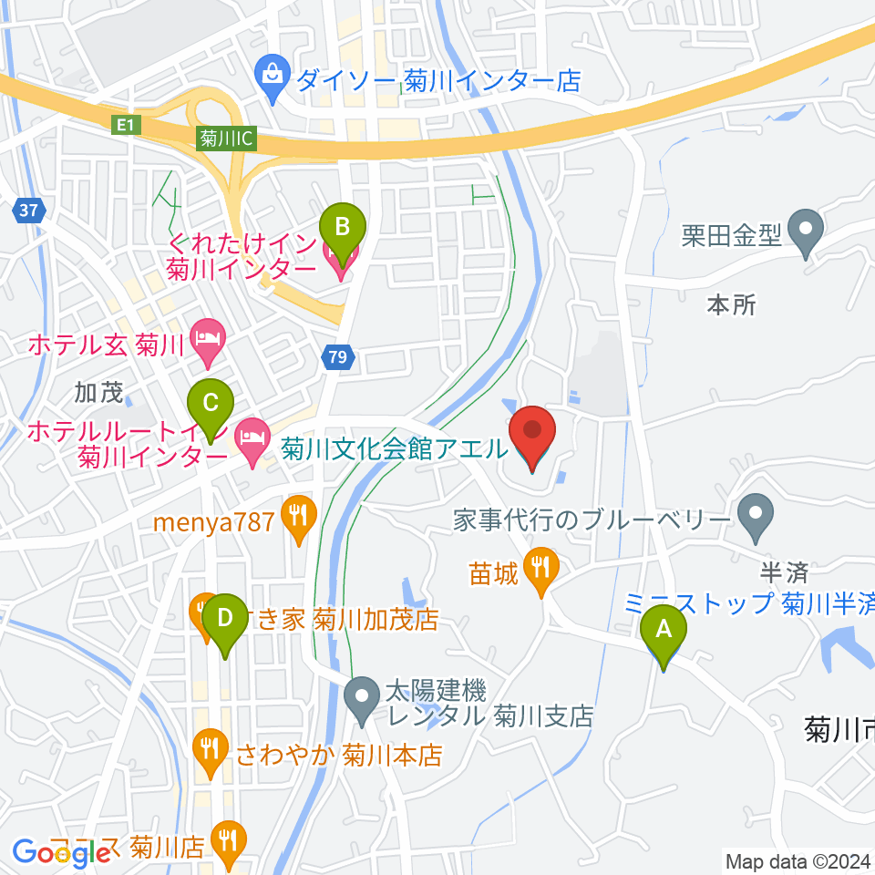 菊川文化会館アエル周辺のコンビニエンスストア一覧地図