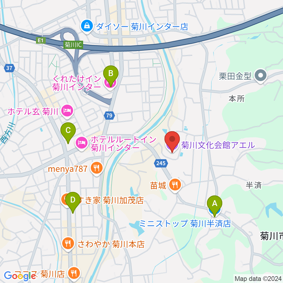 菊川文化会館アエル周辺のコンビニエンスストア一覧地図