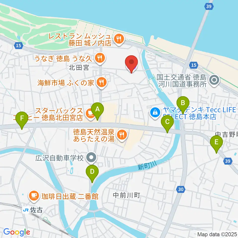 徳島県教育会館周辺のコンビニエンスストア一覧地図