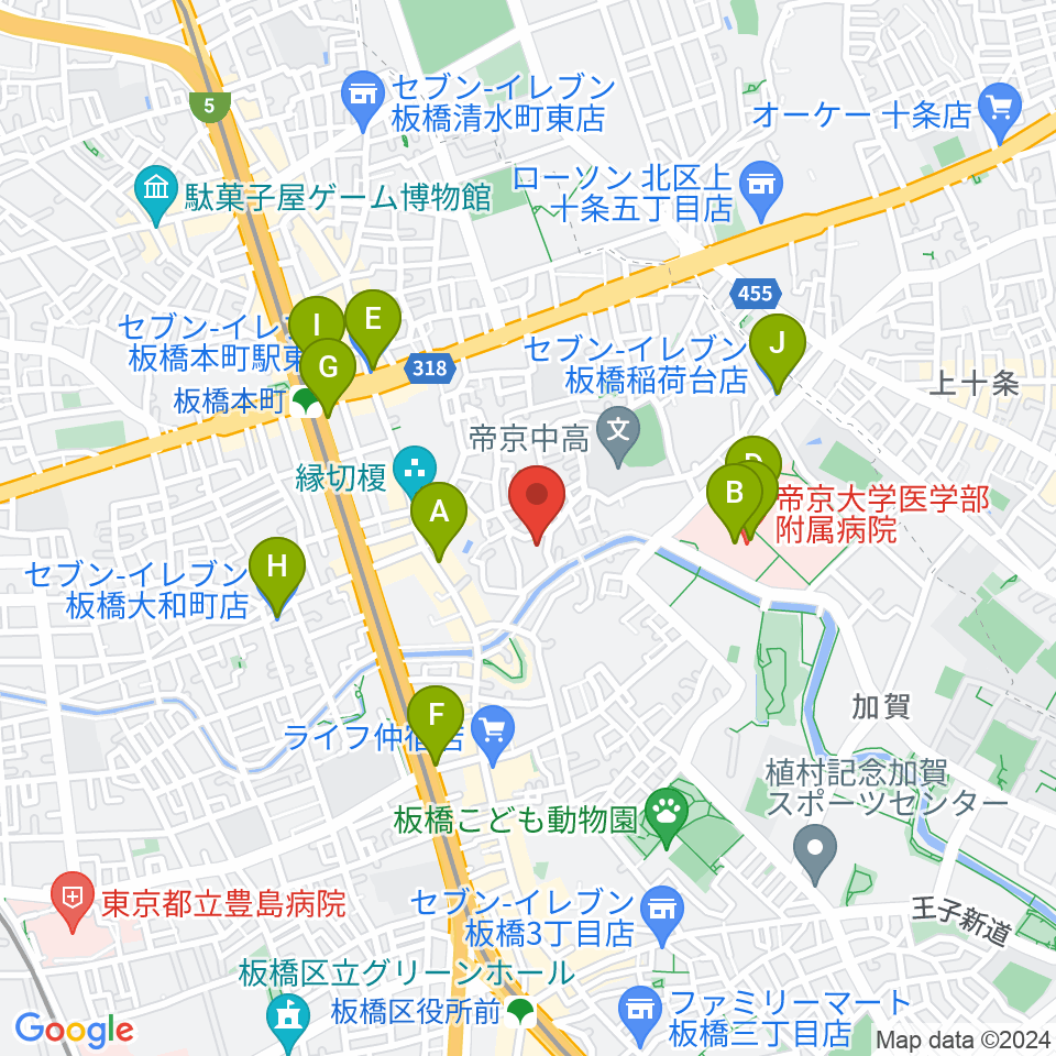 リボーンウッドスタジオ周辺のコンビニエンスストア一覧地図