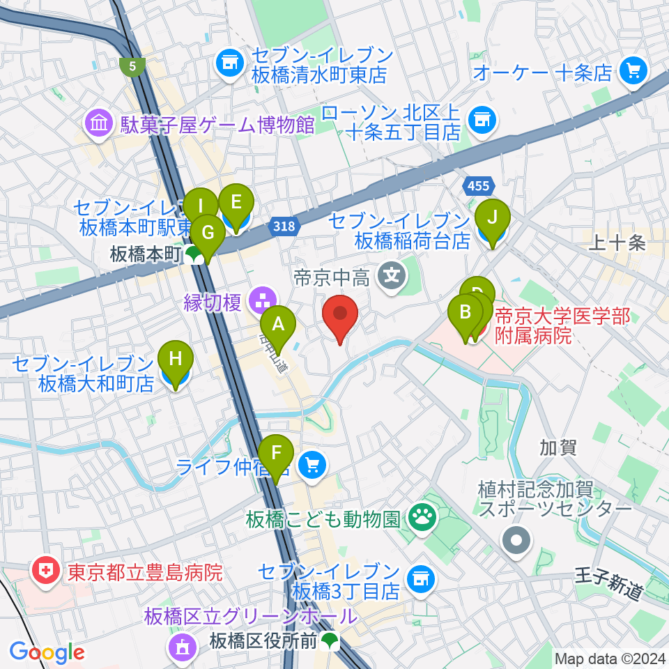 リボーンウッドスタジオ周辺のコンビニエンスストア一覧地図