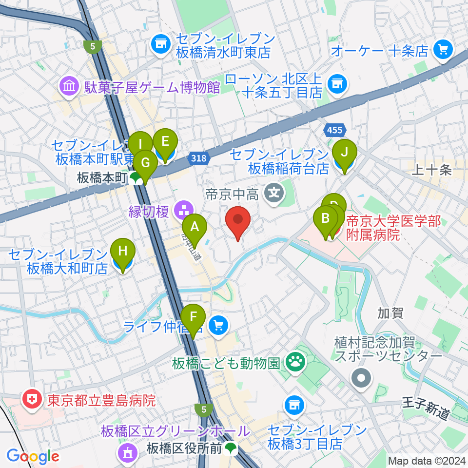 リボーンウッドスタジオ周辺のコンビニエンスストア一覧地図