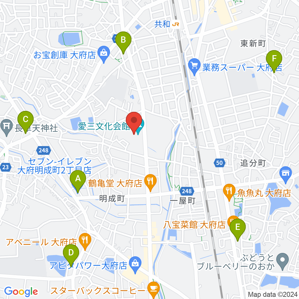 愛三文化会館周辺のコンビニエンスストア一覧地図