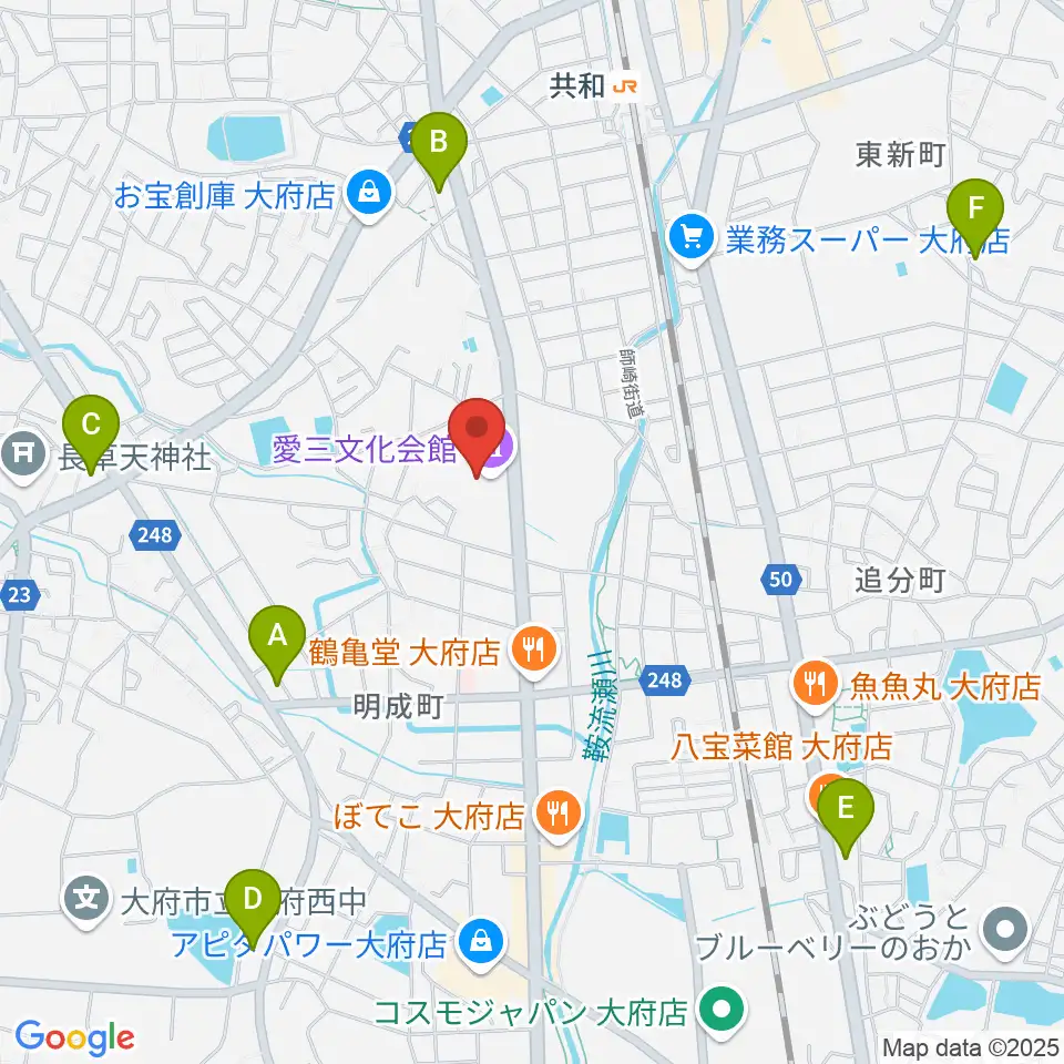 愛三文化会館周辺のコンビニエンスストア一覧地図