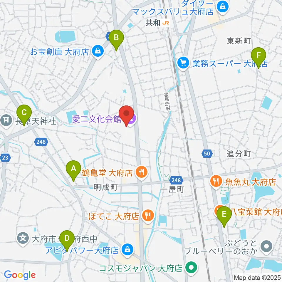 愛三文化会館周辺のコンビニエンスストア一覧地図