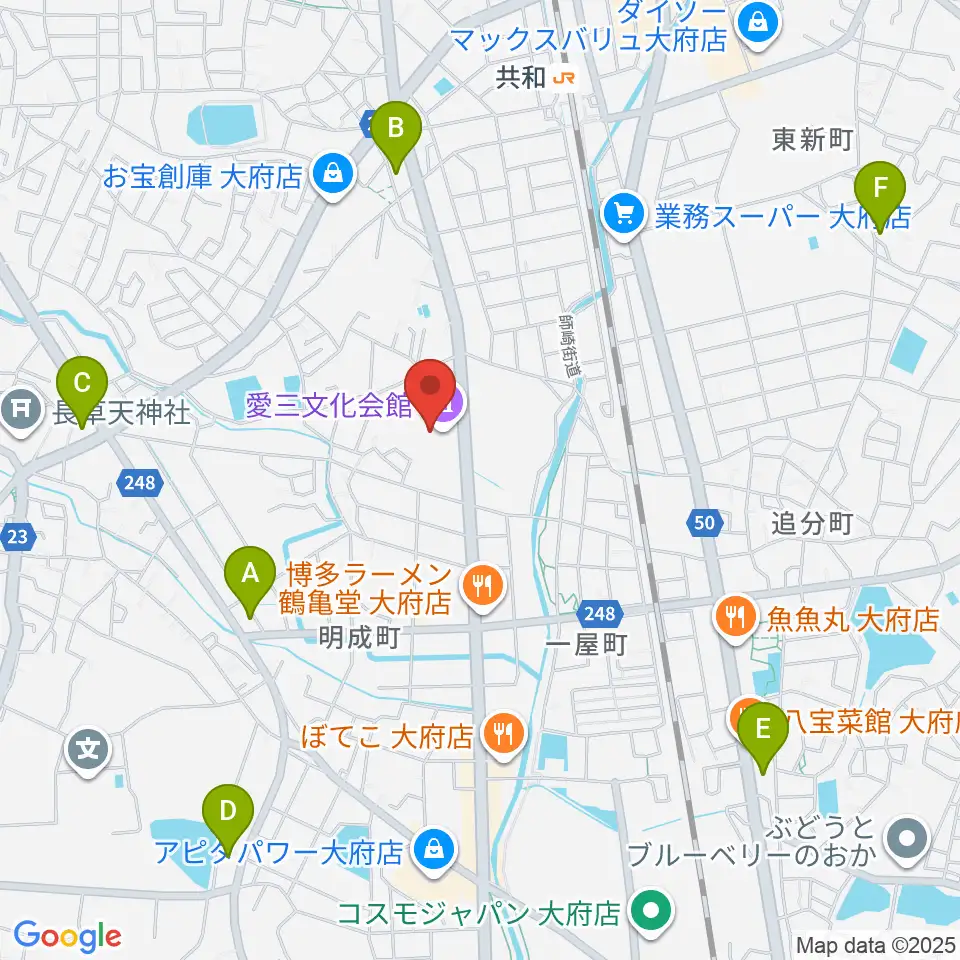 愛三文化会館周辺のコンビニエンスストア一覧地図
