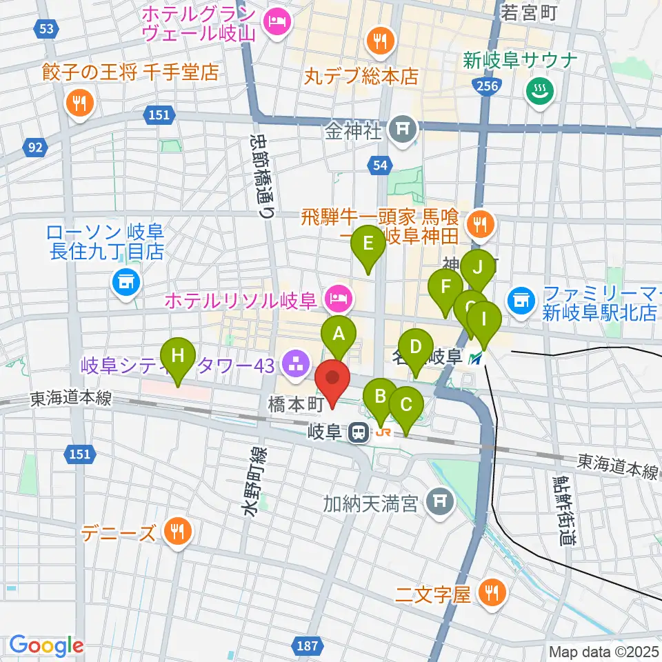 じゅうろくプラザ周辺のコンビニエンスストア一覧地図