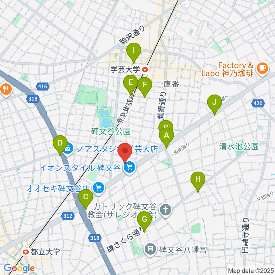 碑文谷APIA40周辺のコンビニエンスストア一覧地図