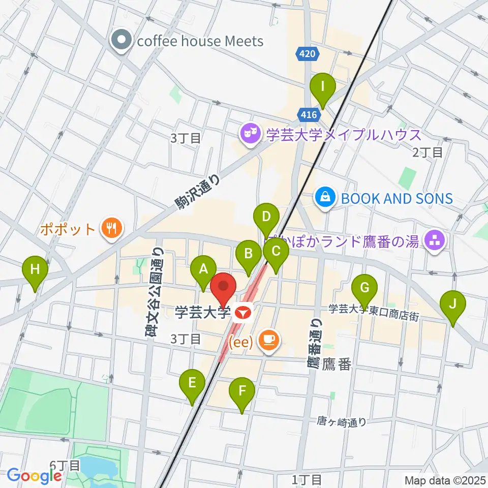 A-TRAIN周辺のコンビニエンスストア一覧地図