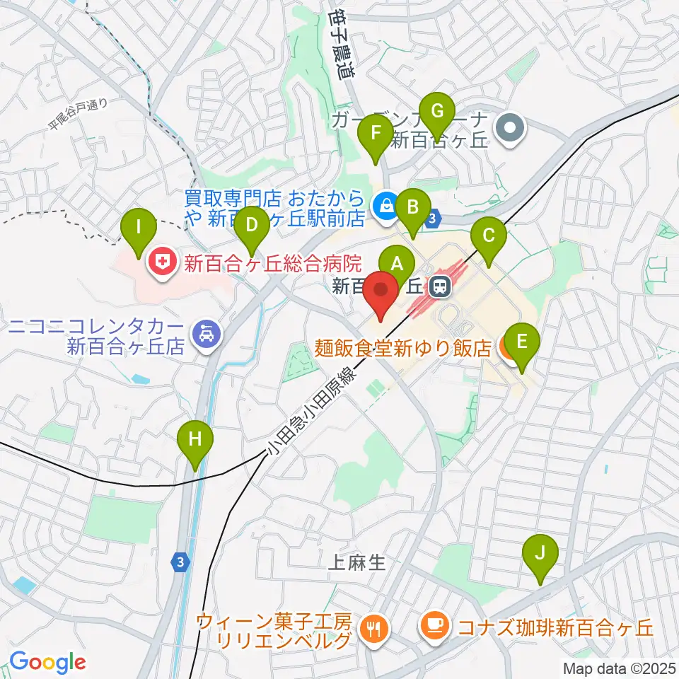 新百合トウェンティワンホール周辺のコンビニエンスストア一覧地図