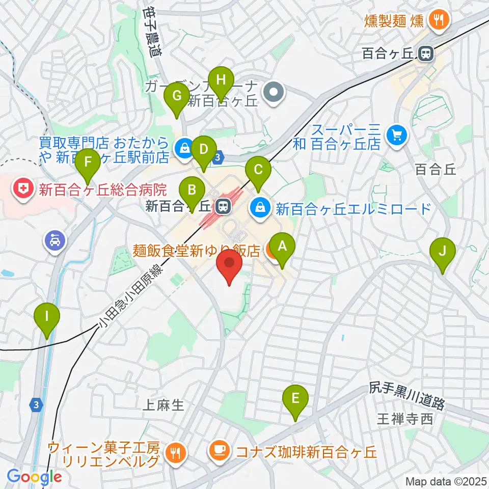 昭和音楽大学 ユリホール周辺のコンビニエンスストア一覧地図