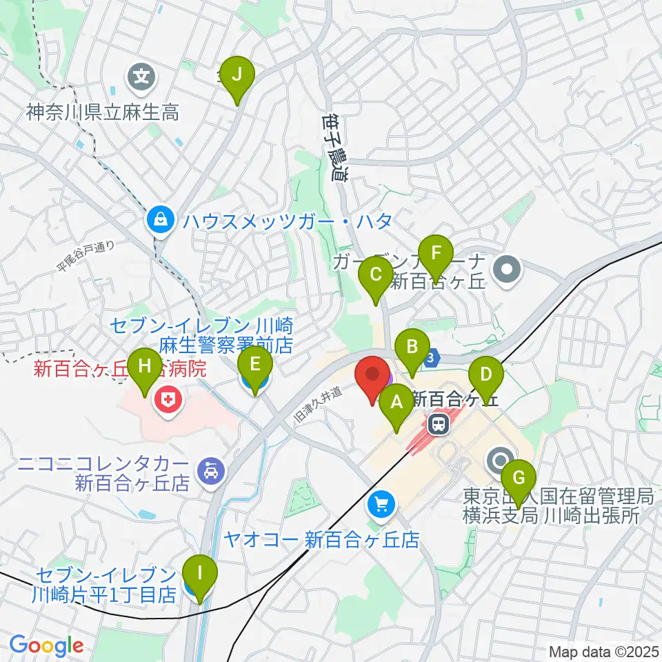 麻生市民館周辺のコンビニエンスストア一覧地図