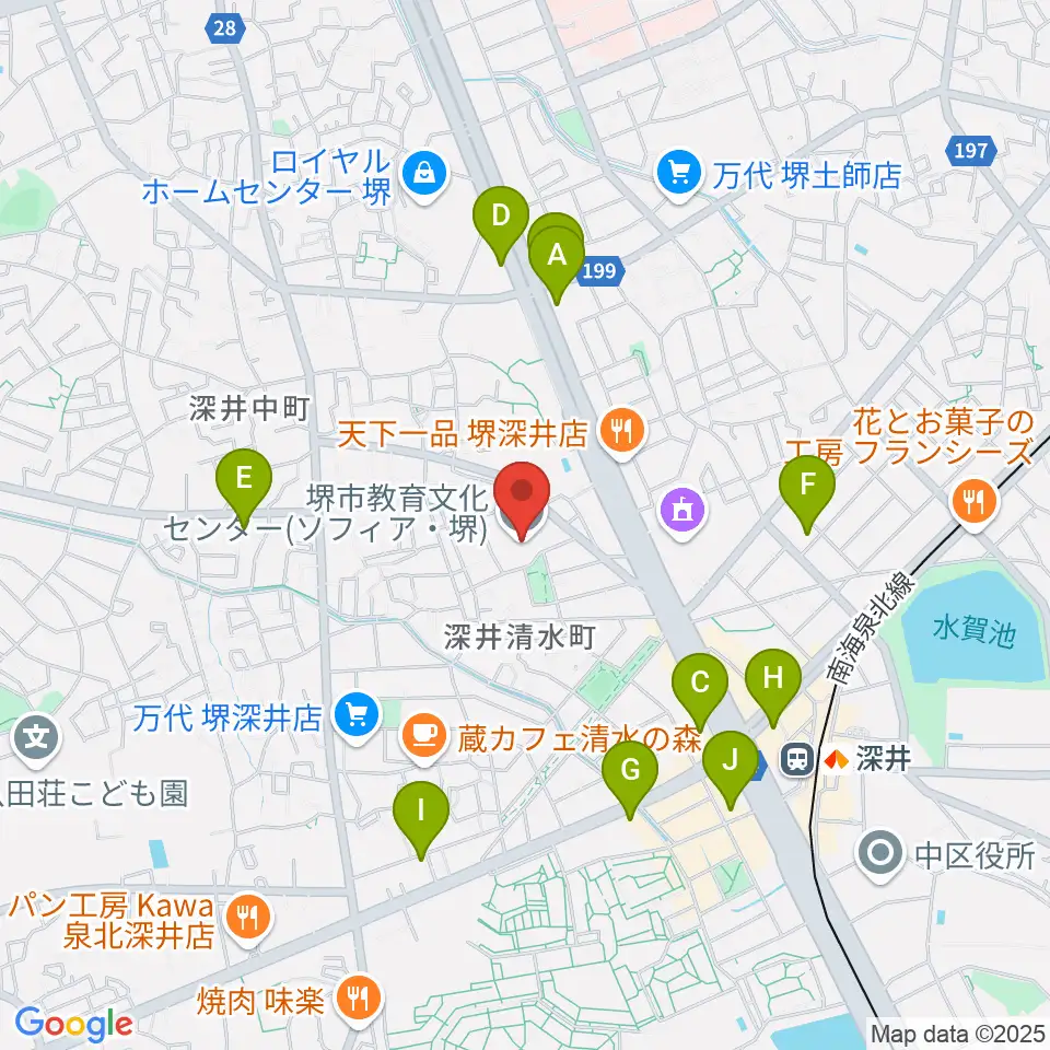 ソフィア・堺周辺のコンビニエンスストア一覧地図