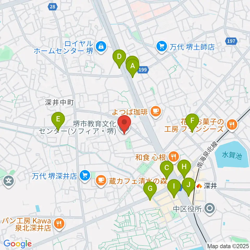 ソフィア・堺周辺のコンビニエンスストア一覧地図