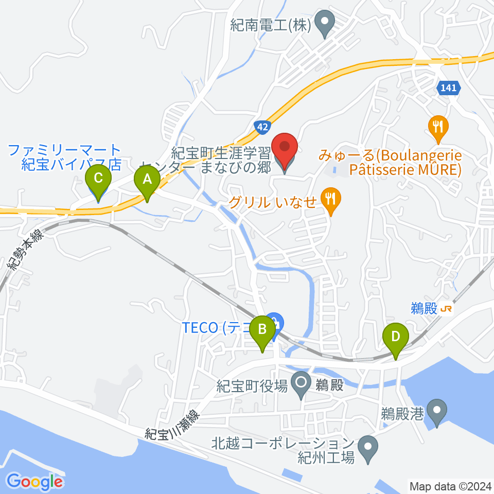 まなびの郷 きらめきホール周辺のコンビニエンスストア一覧地図