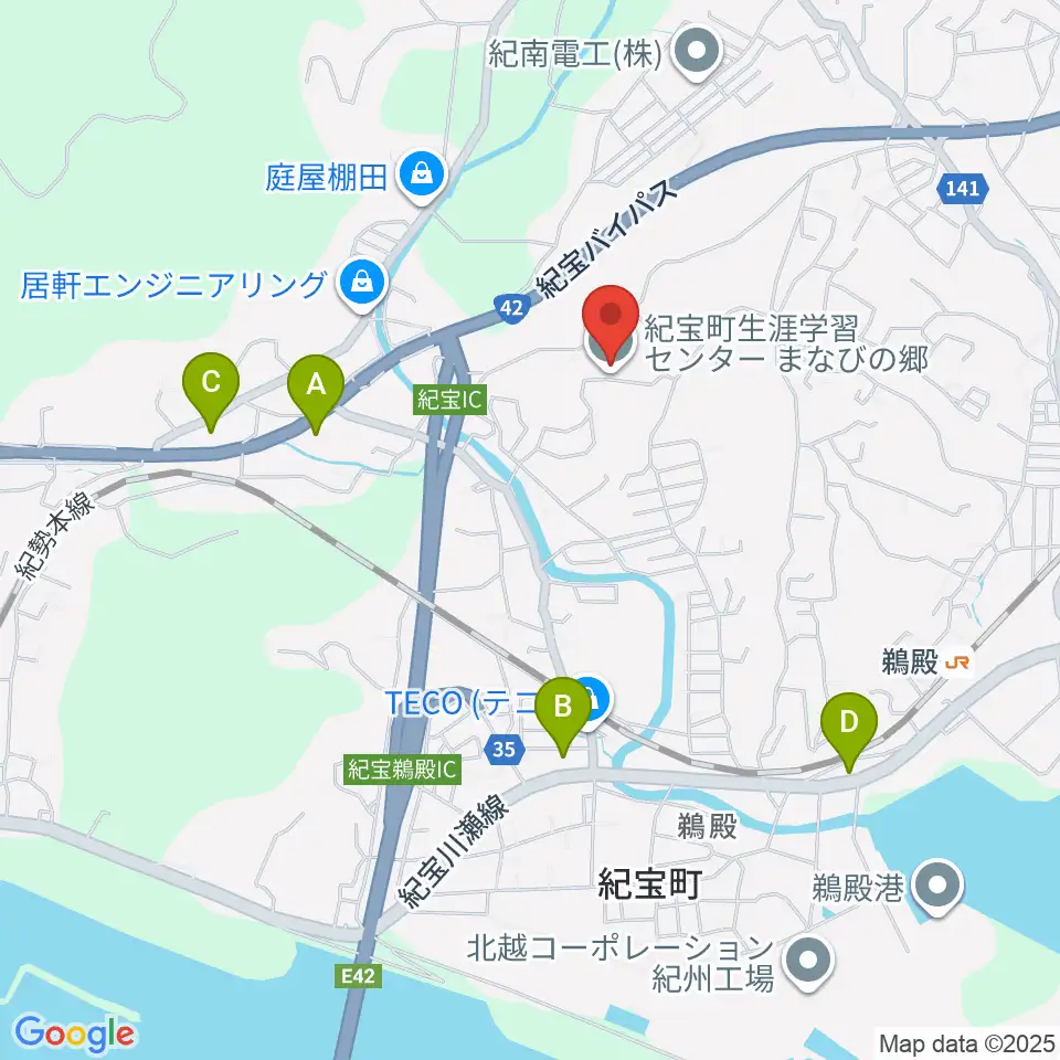 まなびの郷 きらめきホール周辺のコンビニエンスストア一覧地図