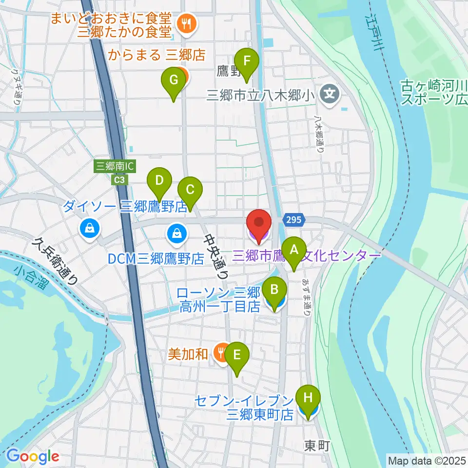 三郷市鷹野文化センター周辺のコンビニエンスストア一覧地図
