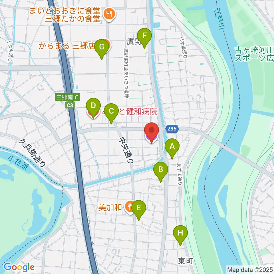 三郷市鷹野文化センター周辺のコンビニエンスストア一覧地図