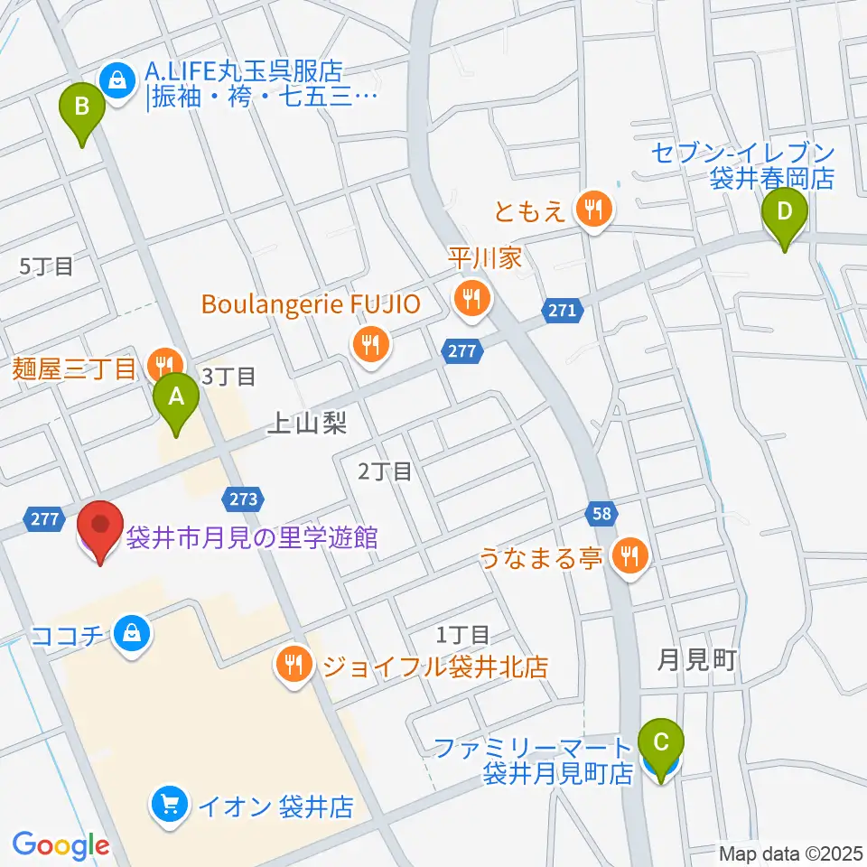 袋井市月見の里学遊館 うさぎホール周辺のコンビニエンスストア一覧地図