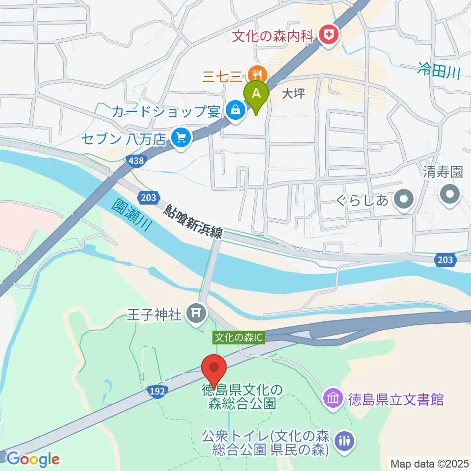 徳島県立21世紀館周辺のコンビニエンスストア一覧地図