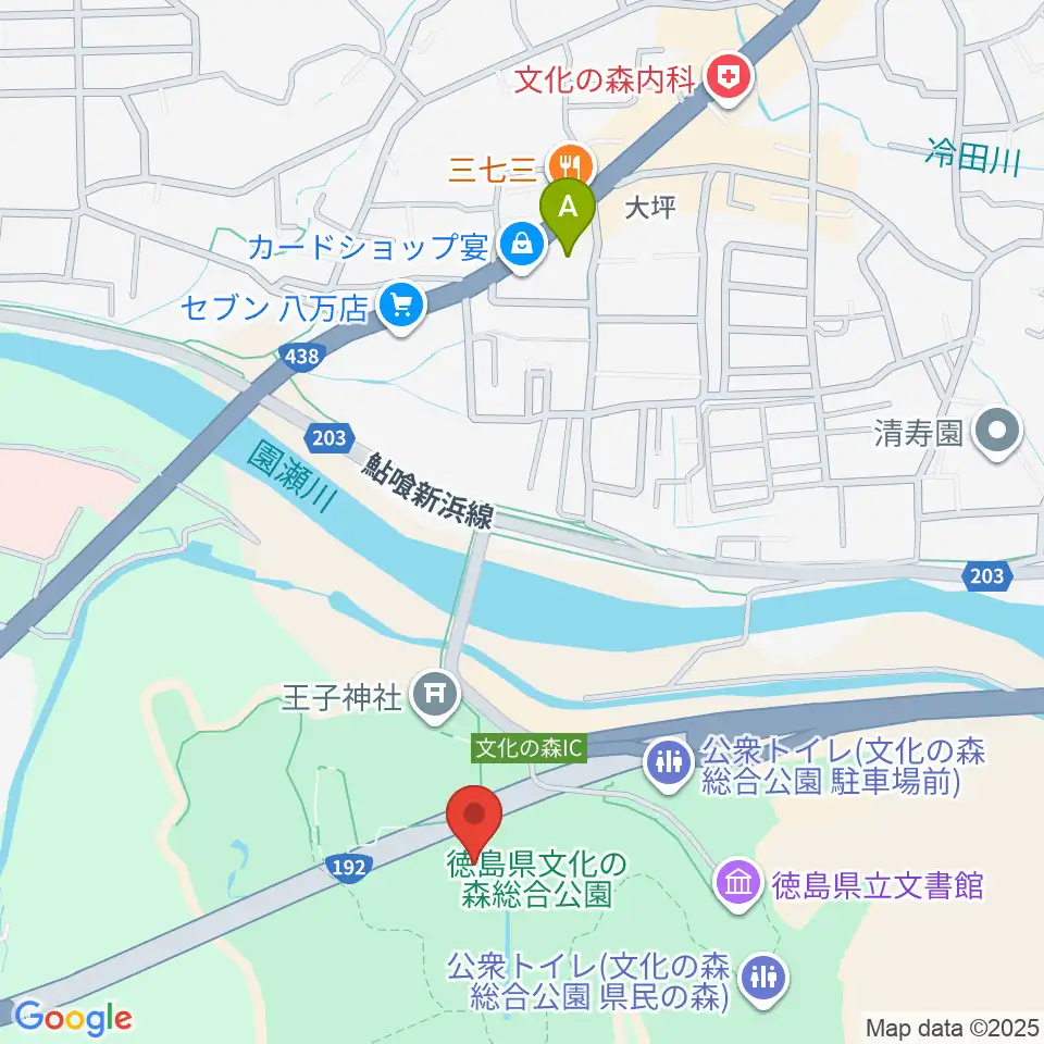 徳島県立21世紀館周辺のコンビニエンスストア一覧地図