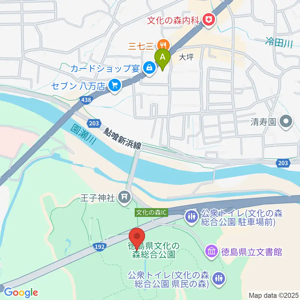 徳島県立21世紀館周辺のコンビニエンスストア一覧地図