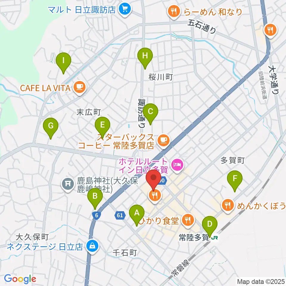 多賀市民会館周辺のコンビニエンスストア一覧地図