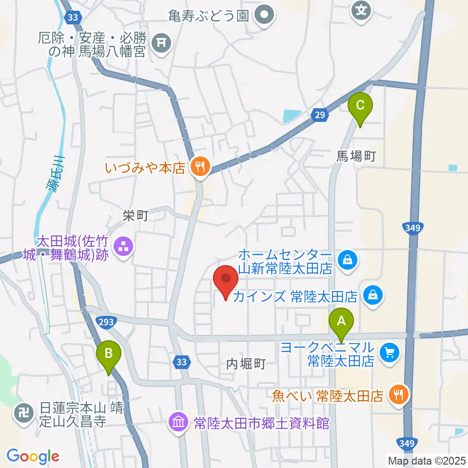 常陸太田市民交流センター パルティホール周辺のコンビニエンスストア一覧地図