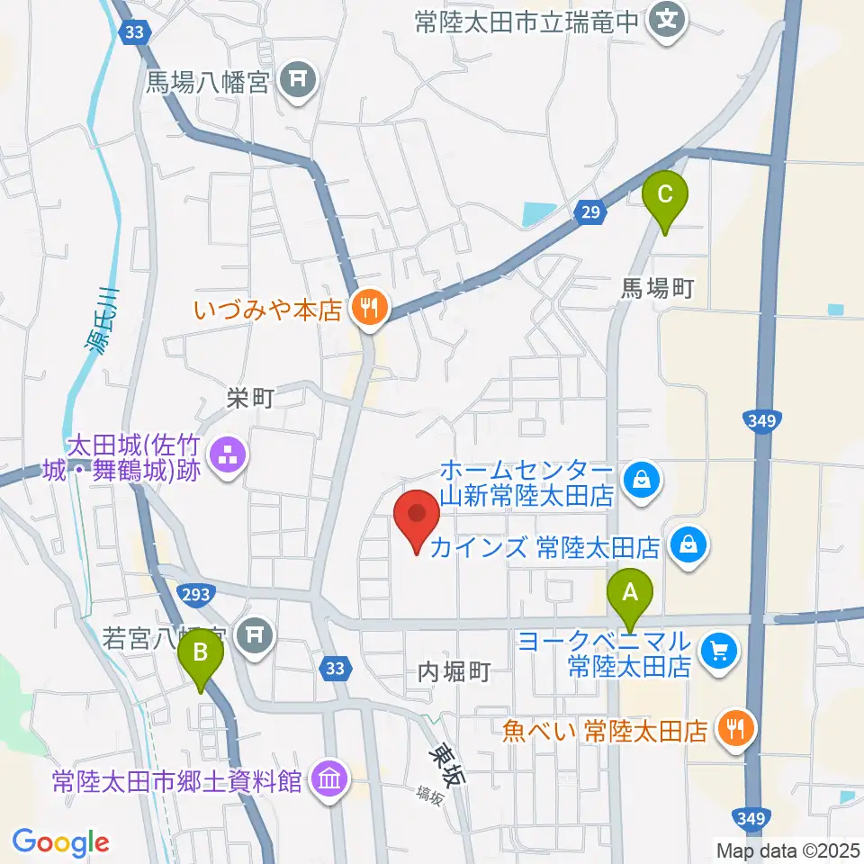 常陸太田市民交流センター パルティホール周辺のコンビニエンスストア一覧地図