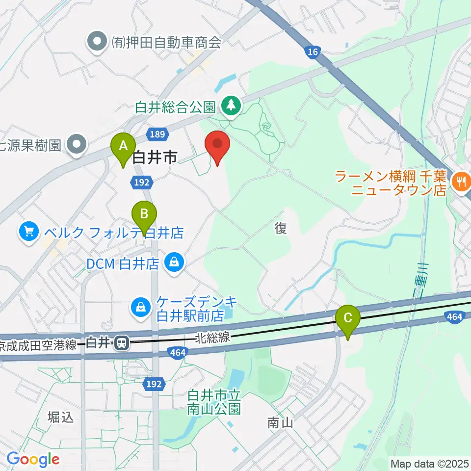 白井市文化会館周辺のコンビニエンスストア一覧地図