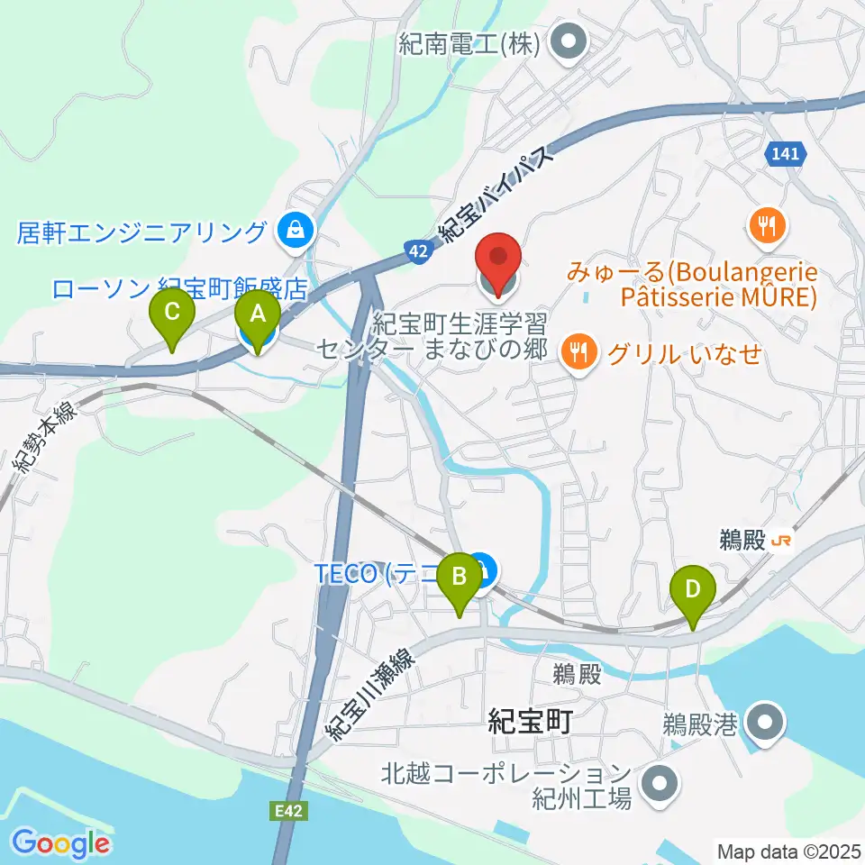 紀宝町生涯学習センター まなびの郷周辺のコンビニエンスストア一覧地図