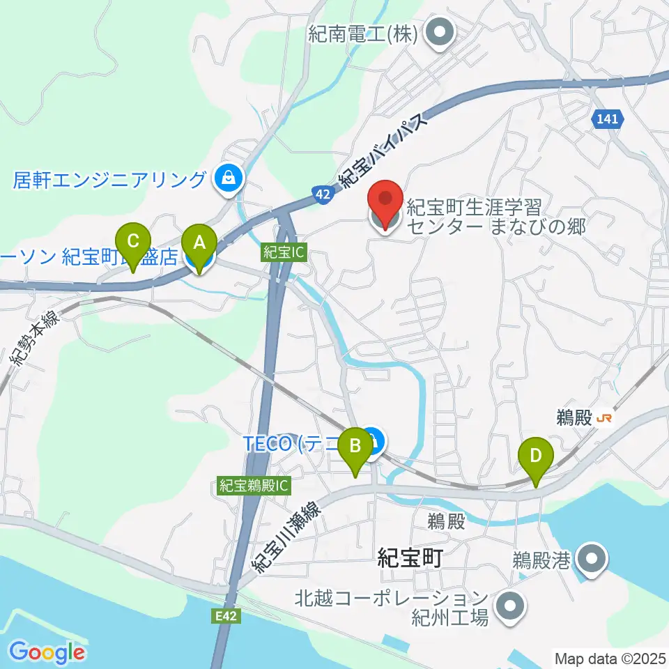 紀宝町生涯学習センター まなびの郷周辺のコンビニエンスストア一覧地図
