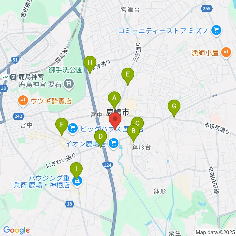 高正U&Iセンターホール周辺のコンビニエンスストア一覧地図