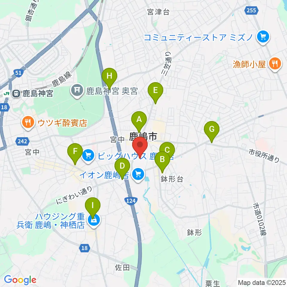 高正U&Iセンターホール周辺のコンビニエンスストア一覧地図