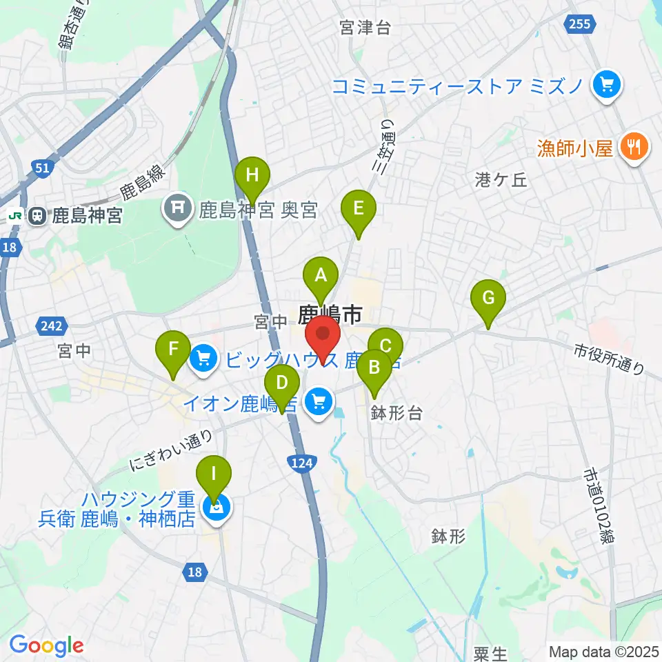 高正U&Iセンターホール周辺のコンビニエンスストア一覧地図