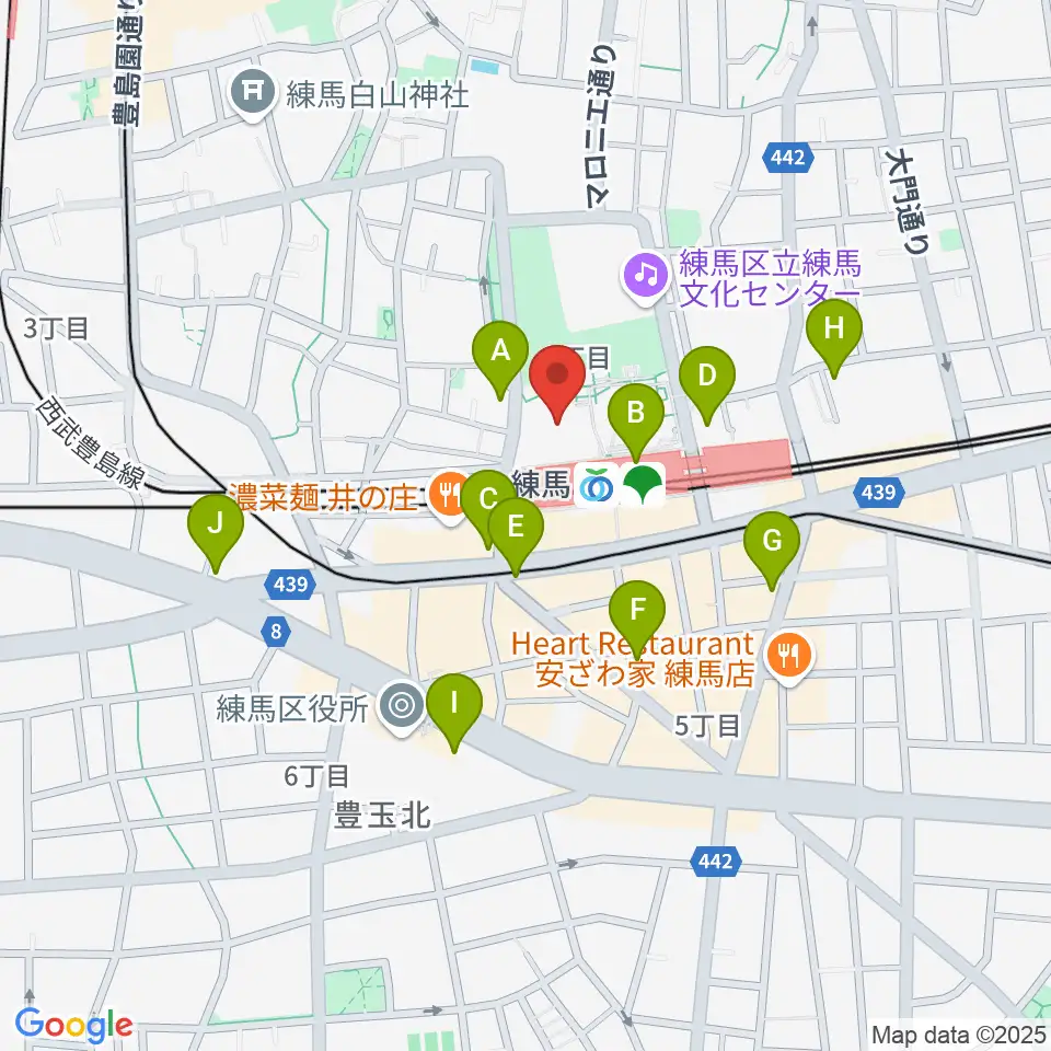 練馬区立区民・産業プラザ Coconeriホール周辺のコンビニエンスストア一覧地図