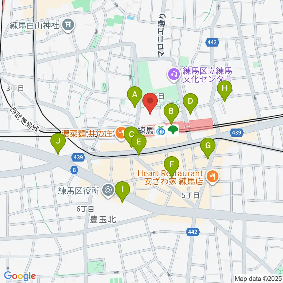 練馬区立区民・産業プラザ Coconeriホール周辺のコンビニエンスストア一覧地図