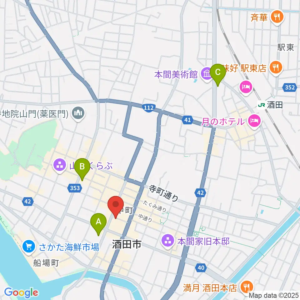 酒田hope周辺のコンビニエンスストア一覧地図