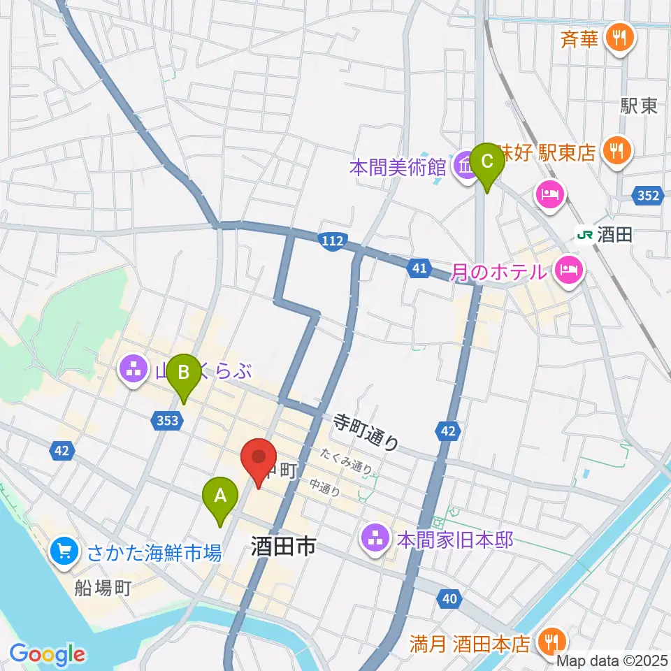 酒田hope周辺のコンビニエンスストア一覧地図